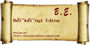 Bökönyi Edina névjegykártya