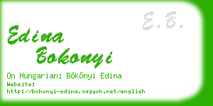 edina bokonyi business card